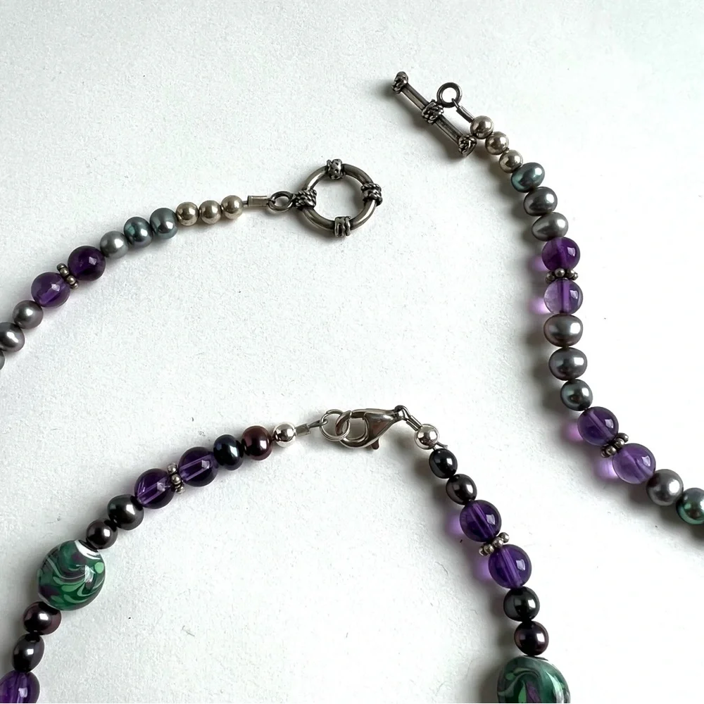 Amethyst Necklace Bracelet Earring Set